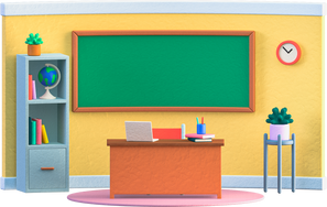 3D Teacher And Student Classroom Scene