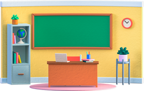 3D Teacher And Student Classroom Scene